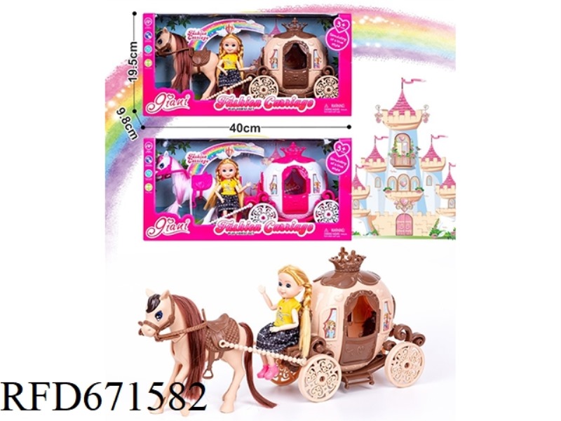 5-INCH BARBIE DOLL + CARRIAGE