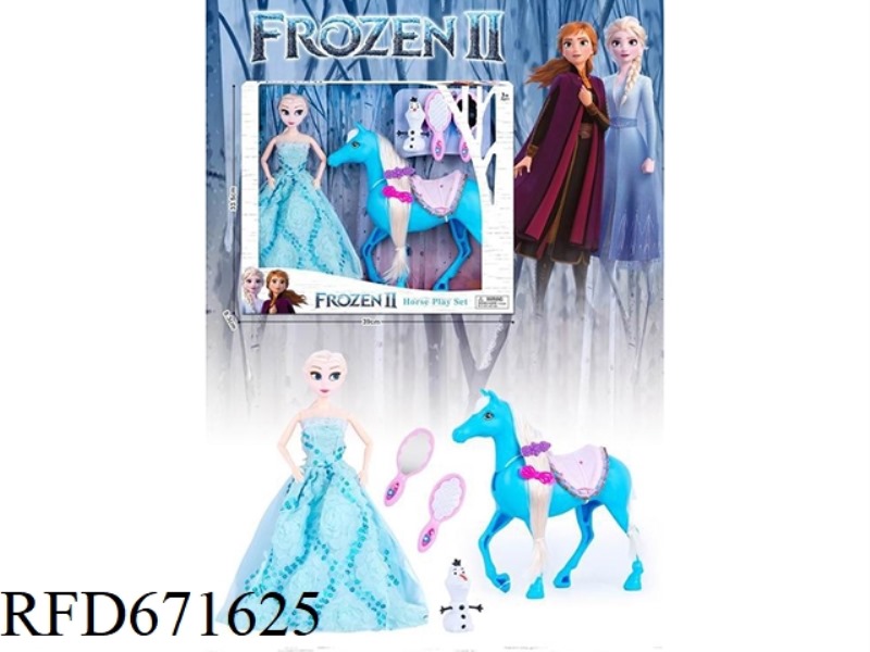 A 11.5-INCH REAL 9-JOINT ICE AND SNOW PRINCESS WITH A FOAL