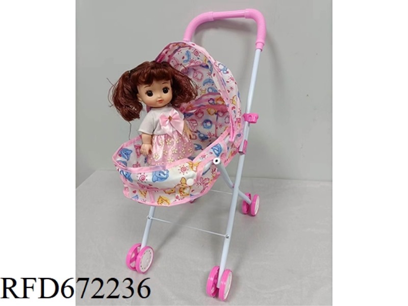 PLAY HOUSE TROLLEY WITH DOLL ACCESSORIES