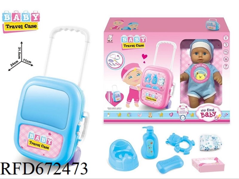 12-INCH DOLL WITH SUITCASE HOUSE SUIT (IC VINYL)