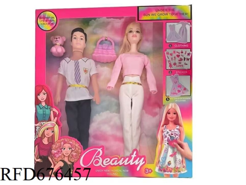 11-INCH JOINT BARBIE DOLL + 11-INCH EMPTY MALE BARBIE