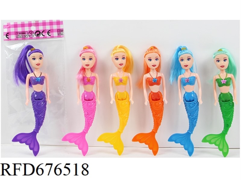 7-INCH 7 CM FULL-BODY COLOR-PRINTED FASHIONABLE MERMAID DOLL WITH MULTIPLE MIXED OUTFITS