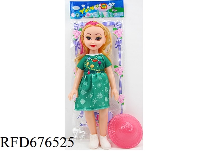 14-INCH, 5-JOINT, 31-CM, BARE-BODY, COLOR-PRINTED EYES, STRAIGHT FEET, CHUBBY DOLL + HAT, MIXED IN M
