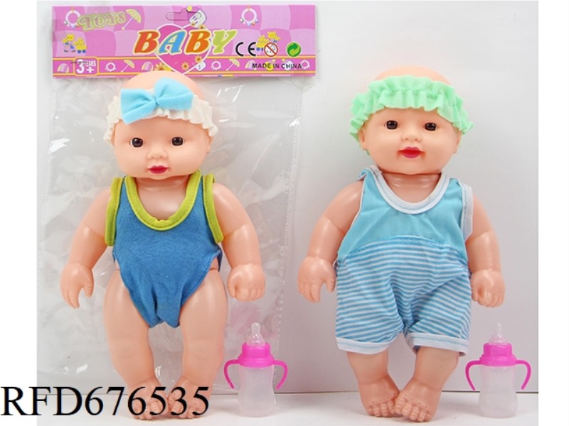 10-INCH, 5-JOINT, 22CM, EMPTY BODY, BENT FEET, 3D EYES, CHUBBY BOY DOLL WITH BABY BOTTLE + FOUR-SOUN
