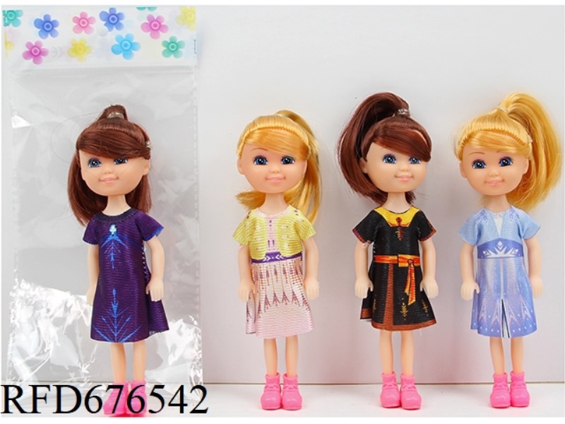 4.5 INCHES, 14 CM, 5 JOINTS, SOLID BODY, COLOR-PRINTED EYES, FASHIONABLE AND TRENDY DOLL, MIXED IN M