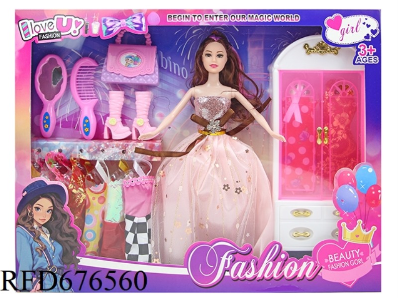 11-INCH 5-JOINT 28CM SOLID COLOR PRINTED EYE FASHIONABLE DRESS-UP BARBIE DOLL ACCESSORIES WITH MULTI