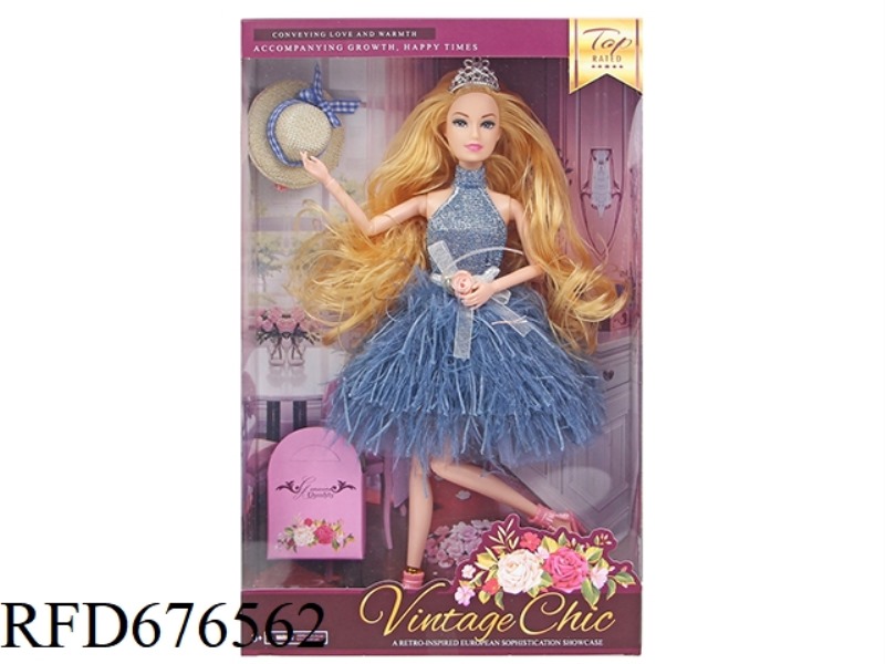 11-INCH 11-JOINT 28CM FULL-BODY COLOR-PRINTED EYE FASHIONABLE BARBIE DOLL WITH MIXED OUTFITS OF CLOT