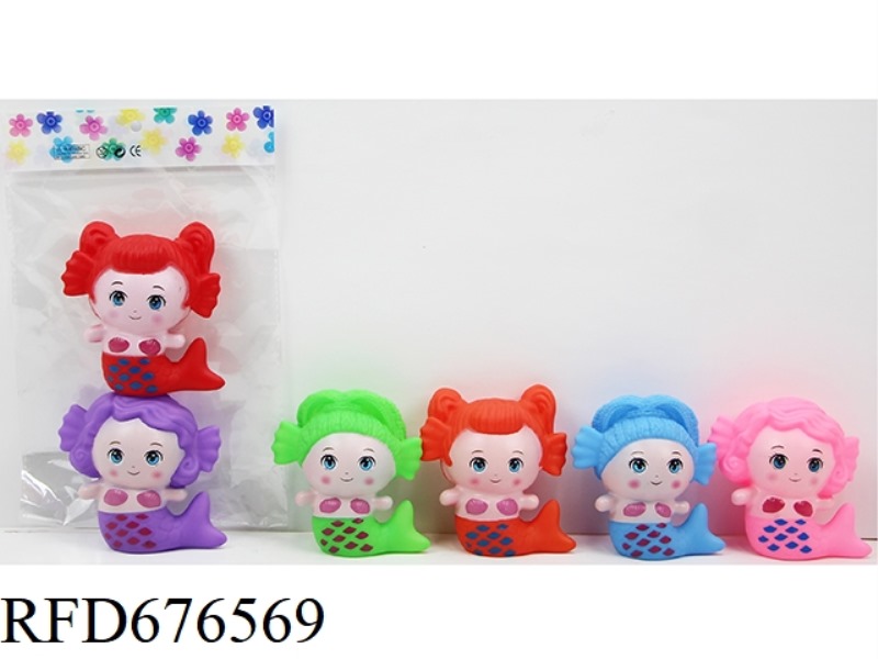 8 CM RUBBER MERMAID BB WHISTLE TOY, TWO SETS, MULTIPLE TYPES MIXED TOGETHER