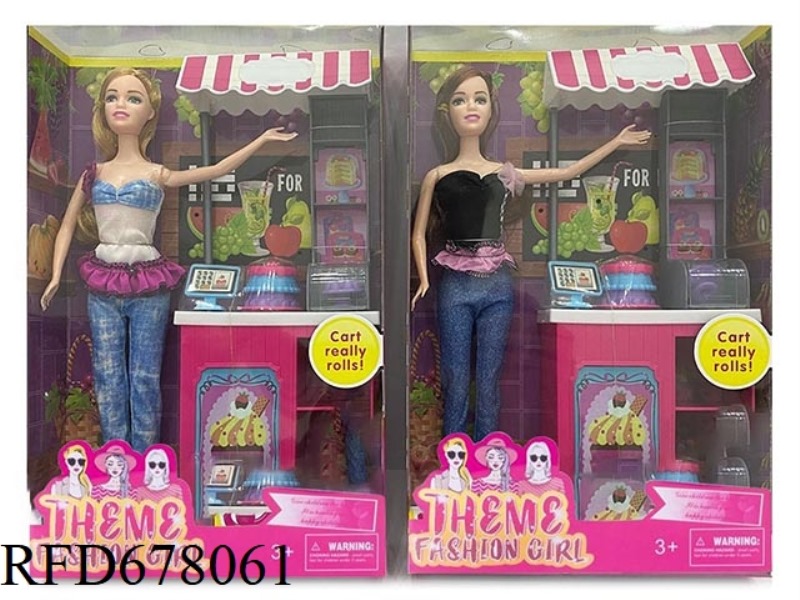 A MIXED SET OF 11.5-INCH REALISTIC AND HANDCRAFTED BARBIE WITH A DINING TABLE, FEATURING A DESSERT-T