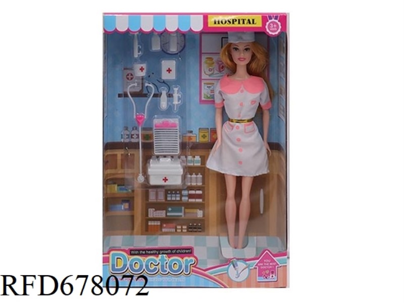 NURSE THEME 11.5-INCH REAL-LIFE HANDCRAFTED BARBIE WITH MEDICAL ACCESSORIES