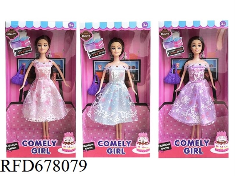 A MIXED OUTFIT OF 11.5-INCH SOLID CASUAL FASHION SHORT SKIRT, BARBIE HANDBAG AND 3 OTHER STYLES