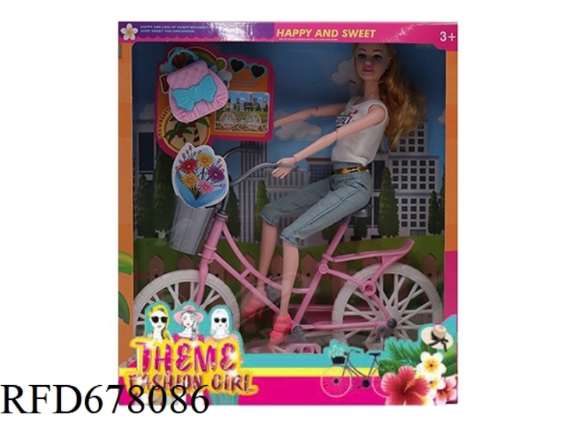 11.5-INCH 11-JOINT BODY-THEMED BICYCLE FASHION BARBIE STRAP ACCESSORY