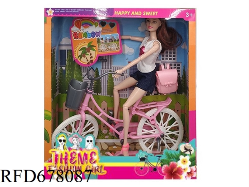 11.5-INCH 11-JOINT BODY-THEMED BICYCLE FASHION BARBIE STRAP ACCESSORY