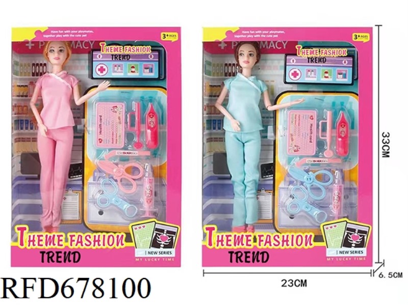 FASHION THEME 11.5-INCH 9-JOINT BODY CARE BABI WITH MEDICAL EQUIPMENT