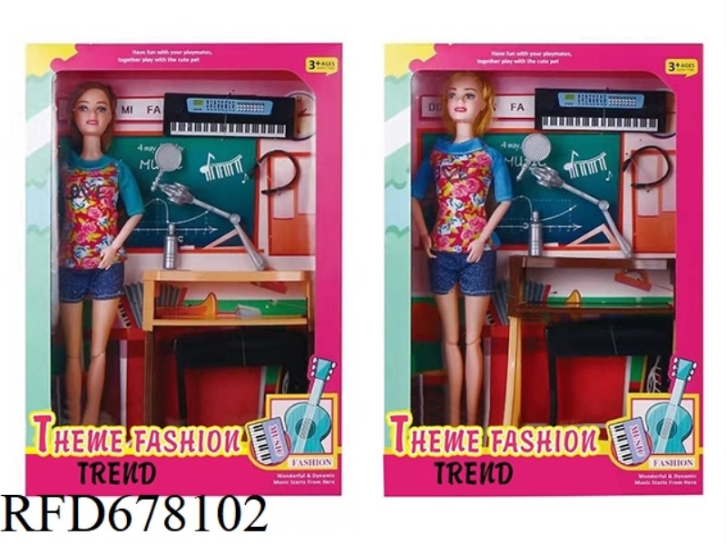 FASHION THEME: 11.5-INCH 12-JOINT REAL-LIFE BIOLOGY TEACHER BARBIE WITH BIOLOGICAL EQUIPMENT