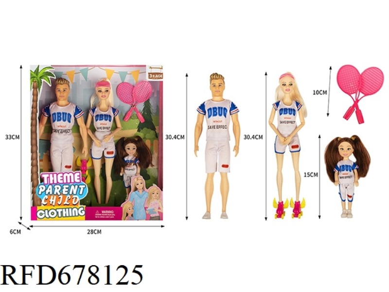 THEME PARK PARENT-CHILD WEAR SERIES: 11.5-INCH 9-JOINT SOLID FEMALE BARBIE PARENT-CHILD WEAR FOR A F