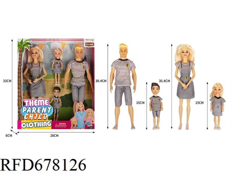 THEME PARK FAMILY WEAR SERIES: 11.5-INCH 9-JOINT SOLID FAMILY WEAR FOR A FAMILY OF FOUR