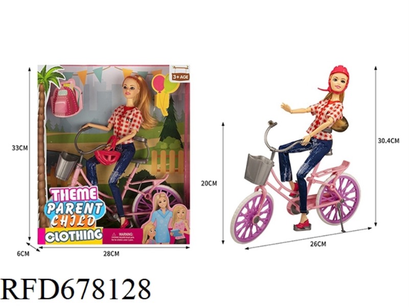 THEME PARK SERIES: 11.5-INCH 12-JOINT REAL BICYCLE BEAUTY WITH HELMET