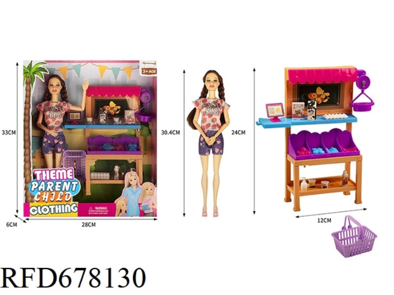 THEME PARK SERIES: 11.5-INCH 9-JOINT REAL FRUIT STAND BEAUTY WITH FRUIT STAND SET