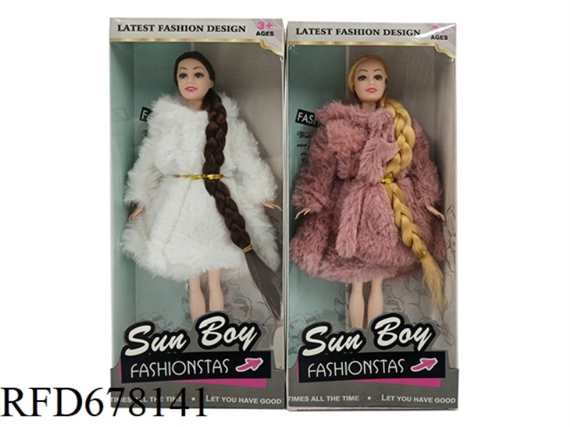 11.5-INCH SOLID PLUSH FASHIONABLE LONG-HAIRED BARBIE IN A MIXED OUTFIT