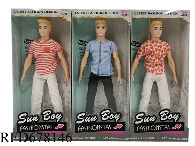 THREE MIXED OUTFITS OF 11.5-INCH SOLID CASUAL WEAR FOR MEN