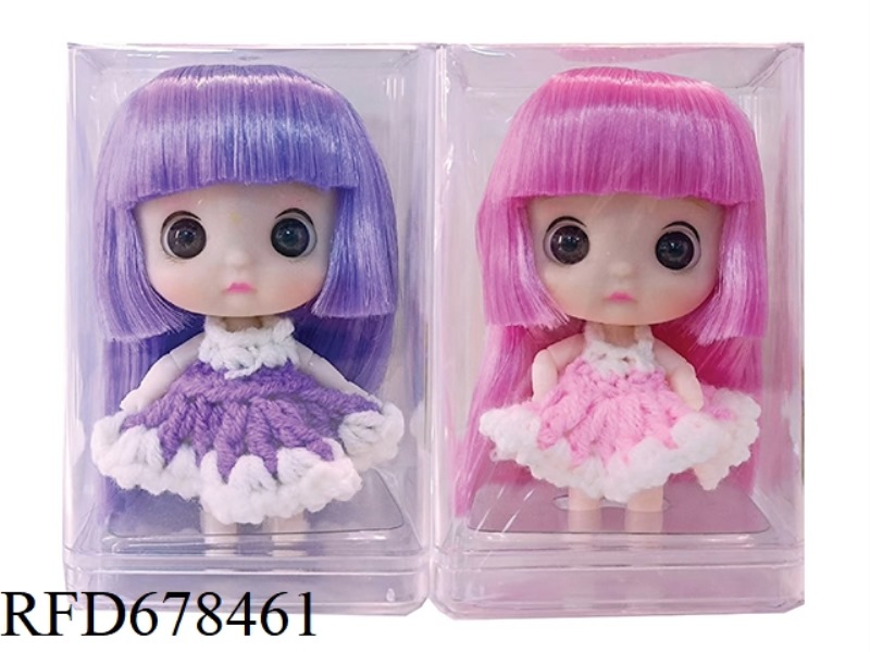 HAND-HOOKED SKIRT DOLL