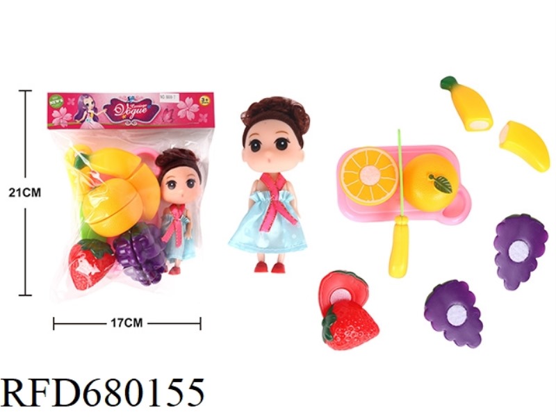 BAG VILLAGE CUTTABLE FRUIT WITH 3.5-INCH SOLID BODY PUZZLED DOLL