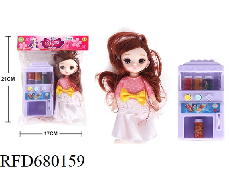 BAGZHUANG 6-INCH FULL-BODY MOVABLE JOINTS FASHIONABLE BARBIE WITH VENDING MACHINE