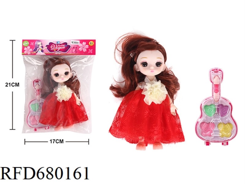 BAG ZHUANG 6-INCH FULL-BODY ACTIVE JOINTS FASHIONABLE BARBIE WITH GUITAR SHAPED COSMETICS