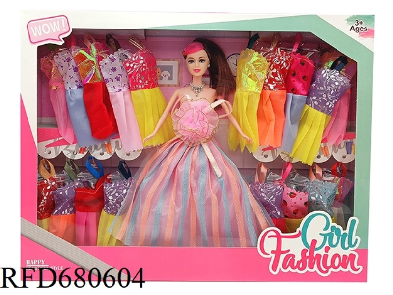 HIGH-END 11.5-INCH LIVE WEDDING DRESS BARBIE WITH EARRINGS, NECKLACES AND HANGING ACCESSORIES