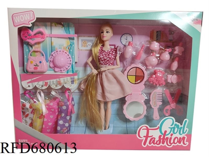 HIGH-END 11.5-INCH SOLID 9-JOINT FASHION SHORT SKIRT, BARBIE STRAP HANGER, HAT, HANDBAG, HAIRPIN, SC