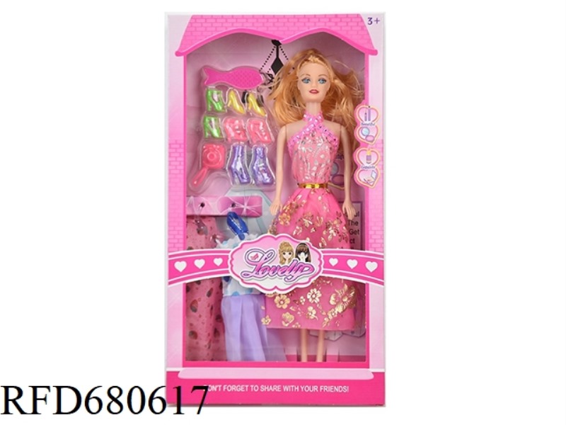 HIGH-END 11.5-INCH BODY-HUGGING CASUAL FASHION SHORT SKIRTS, BARBIE STRAP HANGERS, AND BLISTER ACCES