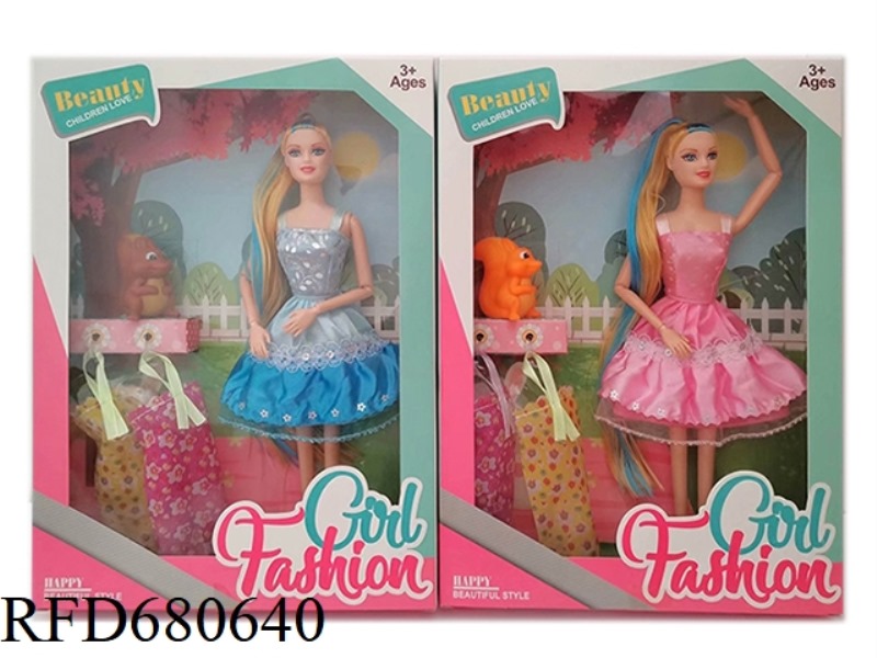 HIGH-END 11.5-INCH SOLID 9-JOINT FASHION DRESS, A MIX OF BARBIE AND SQUIRREL HALTER DRESSES
