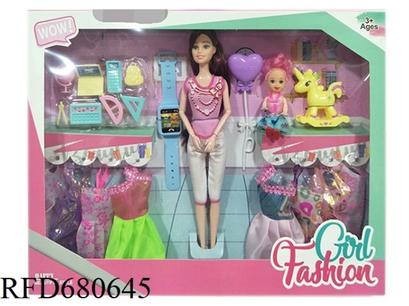 HIGH-END 11.5-INCH SOLID 12-JOINT FASHION BARBIE WITH A SMALL COMPUTER ACCESSORY VACUUM-FORMED AND W