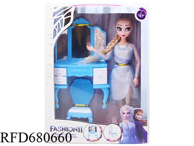 11.5-INCH 11-JOINT SOLID ICE AND SNOW ELSA WITH A DRESSING TABLE