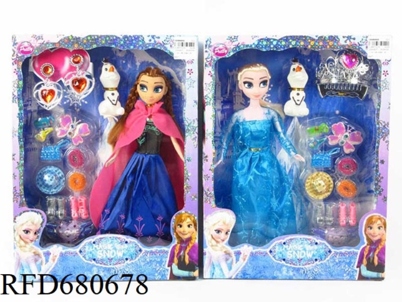 REESE BOX 11-INCH REAL ICE AND SNOW BARBIE PLUS OLAF PLUS ACCESSORIES