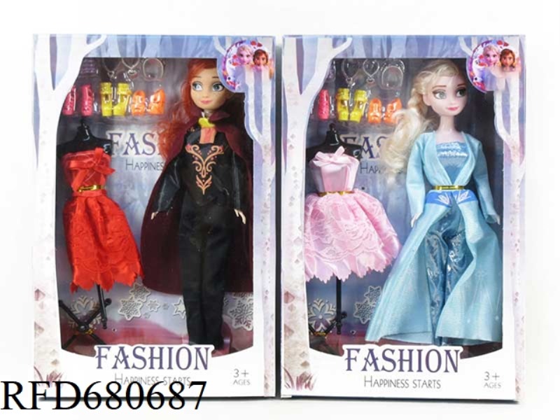 THE 4TH GENERATION 11.5-INCH REAL-LIFE ICE AND SNOW BARBIE WITH TWO MIXED OUTFITS AND FASHION CLOTHE
