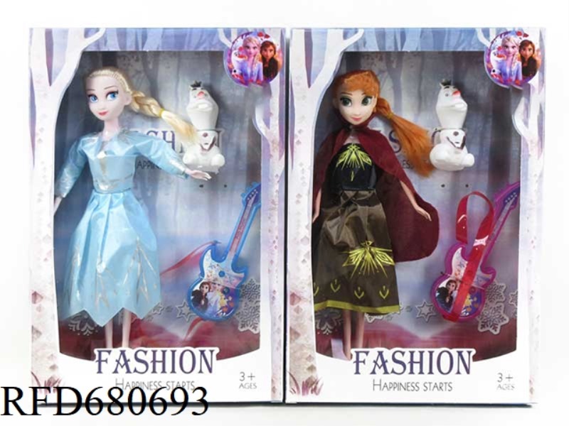 THE 4TH GENERATION 11.5-INCH LIVE-ACTION REAL-LIFE ICE PRINCESS WITH GUITAR AND SNOW BABY IN A MIXED
