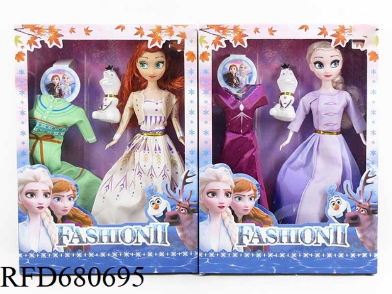 THE 4TH GENERATION 11.5-INCH LIVE-ACTION REAL ICE PRINCESS WITH SNOW BABY IN A MIXED SET