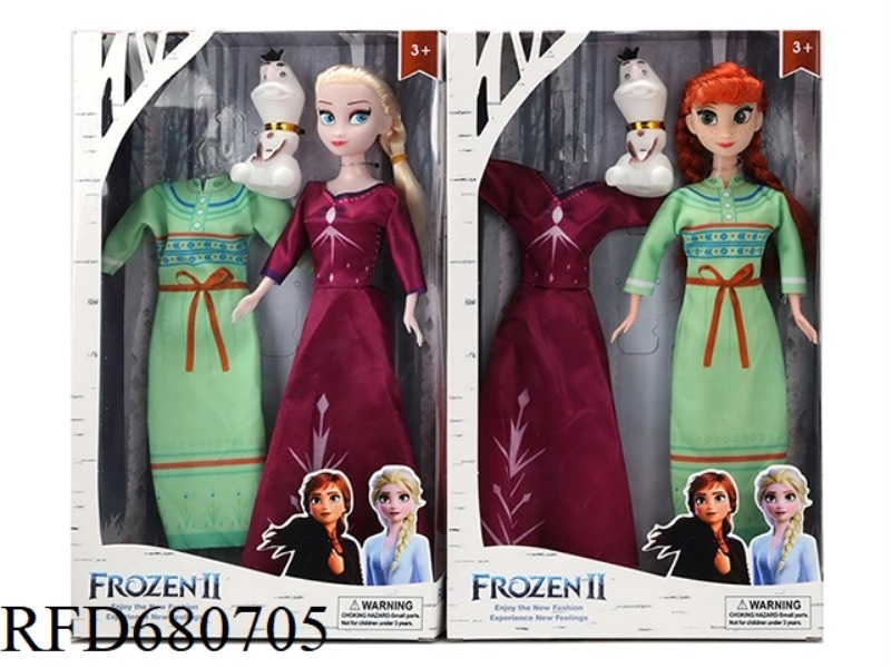 11.5-INCH REAL-LIFE FROZEN BARBIE QUEEN PAJAMA DRESS WITH OLAF