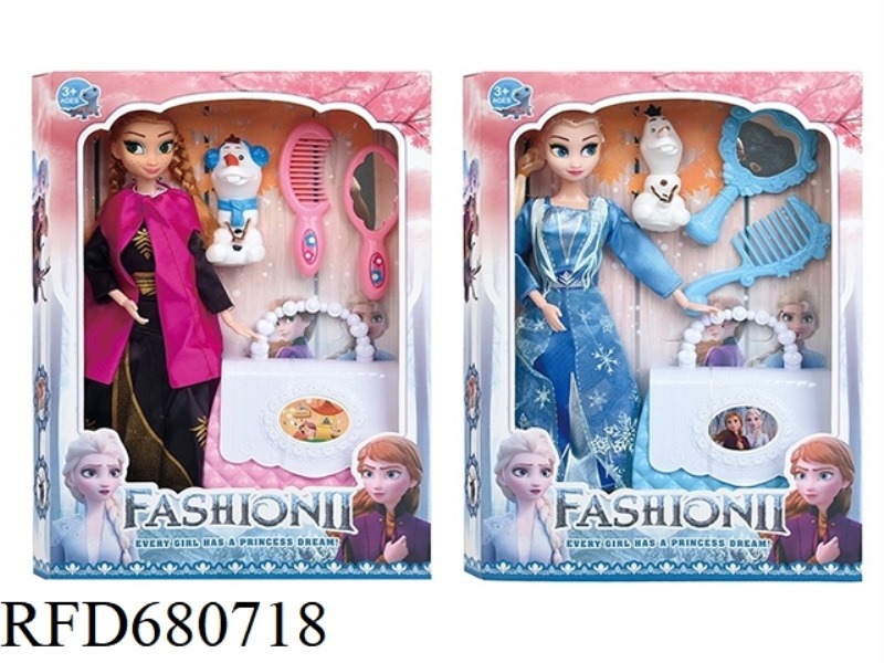 11.5-INCH SOLID 9-JOINT FROZEN WITH SNOWFLAKE, HANDBAG, MIRROR AND COMB