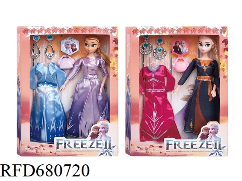11.5-INCH SOLID 9-JOINT FROZEN WITH A MIXED BAG OF HANDBAG, CLOTHES AND JEWELRY ACCESSORIES