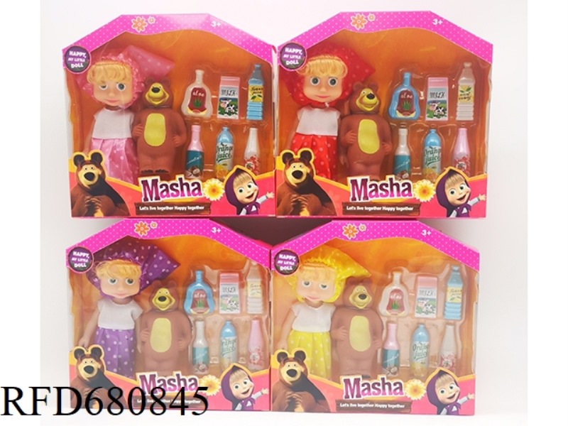 6-INCH EMPTY MARTHA DOLL + BEAR + BEVERAGE VACUUM-FORMED