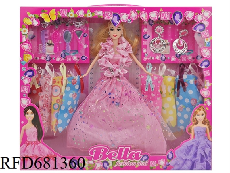 11-INCH LIFE-SIZED MOVABLE BARBIE DOLL WITH A COMB MIRROR CROWN VACUUM-FORMED AND EARRINGS