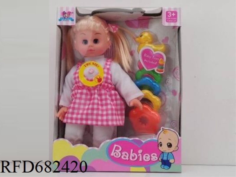 THE 14-INCH BLINKING GIRL CAN SING + RAINBOW CIRCLE
