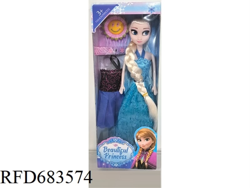 11.5 INCH SOLID ICE AND SNOW DOLL