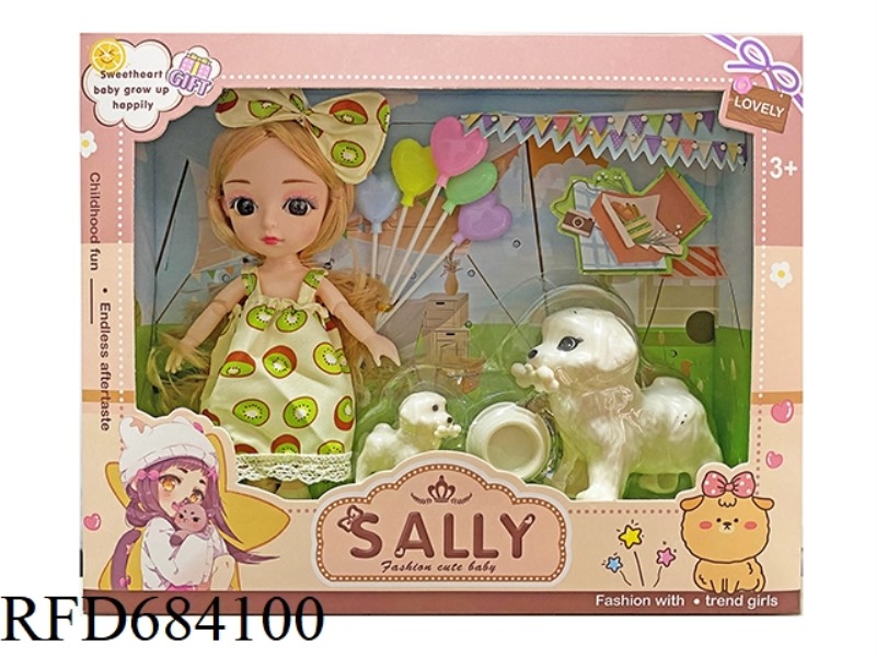 6-INCH REAL CUTE GIRL DRESS UP DOLLS+PLASTIC ACCESSORIES+BALLOONS