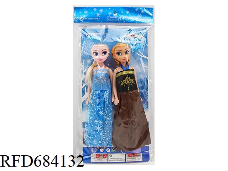 11.5-INCH 5-JOINT 26 CM NAKED COLOR PRINTING EYE SISTER SNOW PRINCESS TWO-PACK