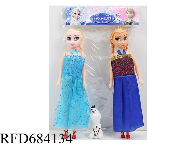 11.5-INCH 5-JOINT 26 CM EMPTY COLOR PRINTING EYE SISTER SNOW PRINCESS+SNOW TREASURE TWO PACK