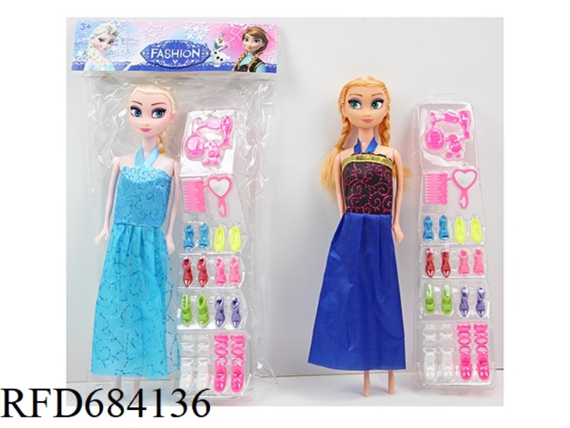 11.5-INCH 5-JOINT 26 CM SOLID COLOR PRINTING EYE SNOW PRINCESS+PLASTIC PARTS